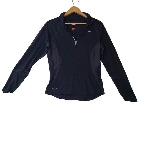 Nike Tops - Nike Womens Black Long Sleeve Half-Zip Athletic Top Size S 4-6